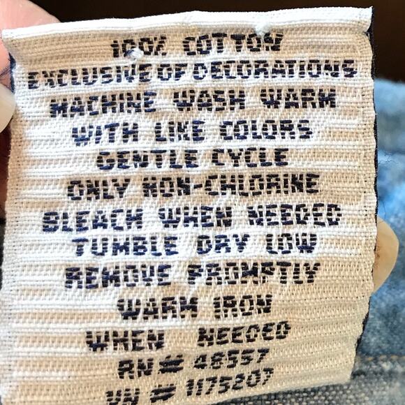 Vintage 90's Cascade Blues Chambray Star Top XL - Picture 5 of 5